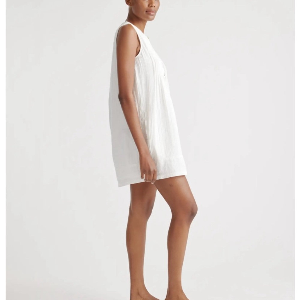 100% Organic Cotton Gauze Sleeveless Swing Dress - Picture 3 of 6